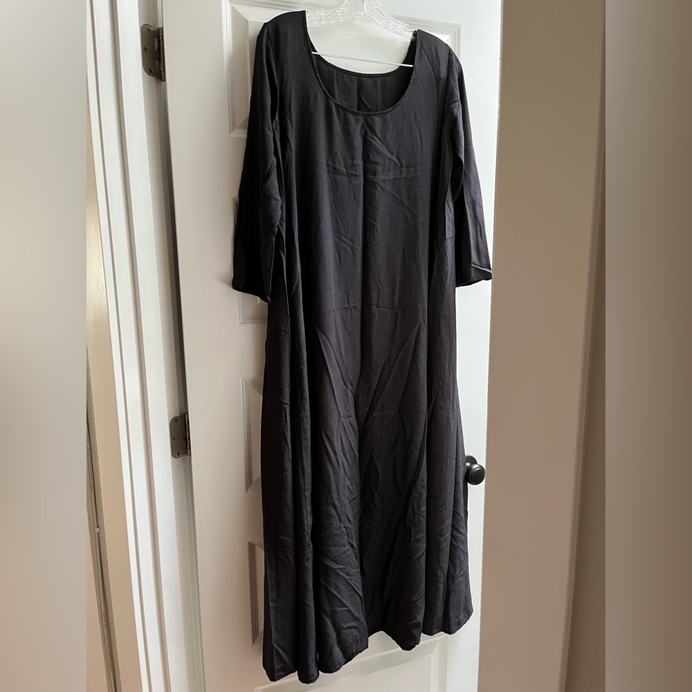 Gaia Conceptions Everyday Wanderer Silk Crepe long flowy maxi dress brand new